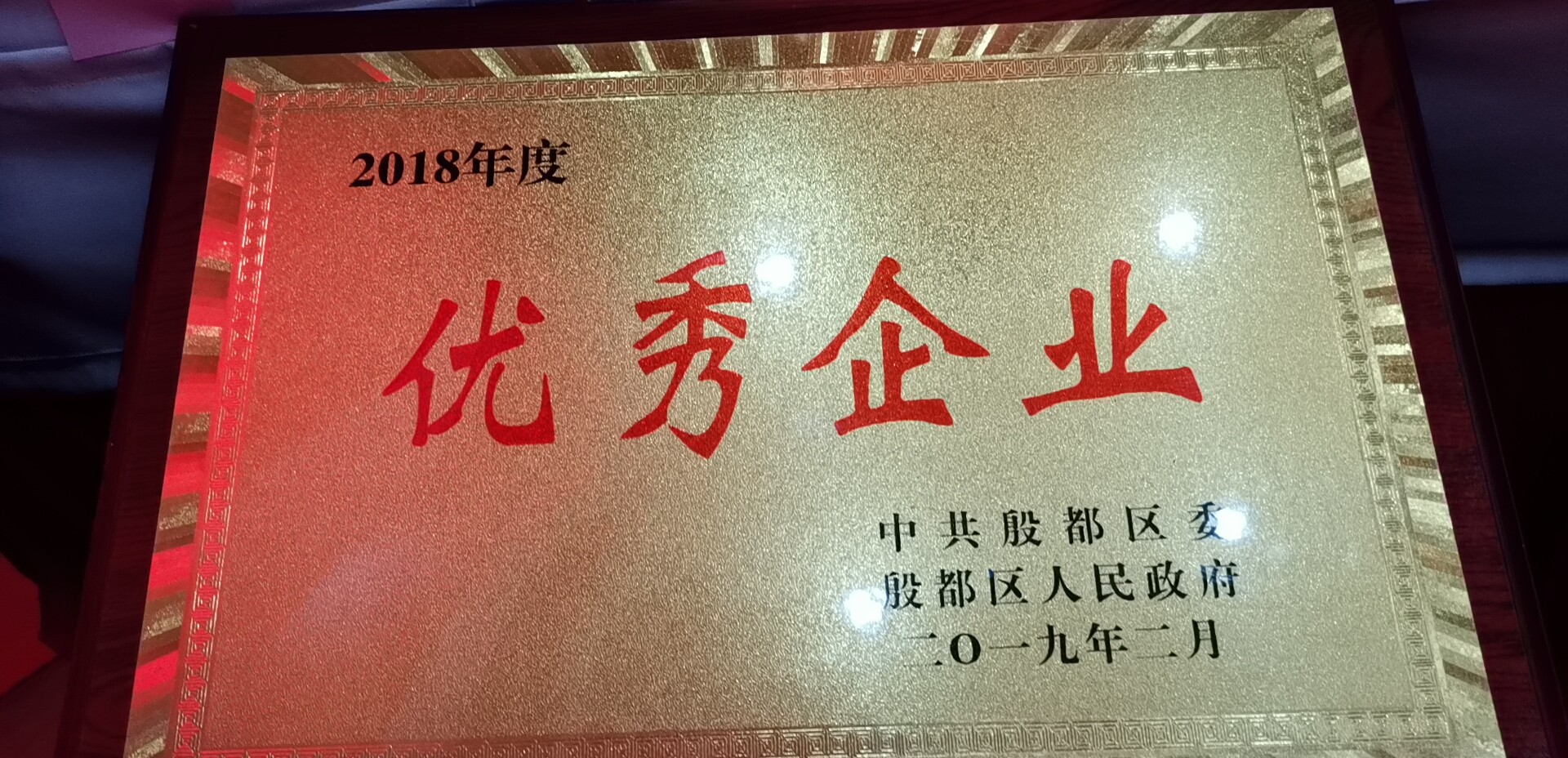 河南鴻宸建設有限公司榮獲安陽市殷都區2018年度優秀企業稱號